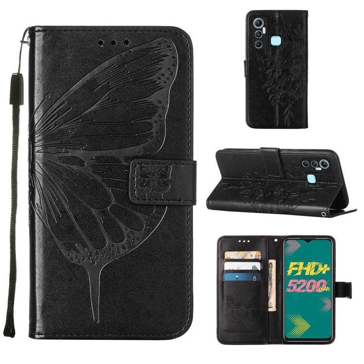 Custodia per telefono in pelle con farfalla goffrata, For Infinix Hot 11