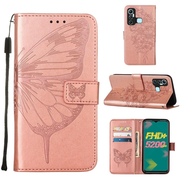 Custodia per telefono in pelle con farfalla goffrata, For Infinix Hot 11