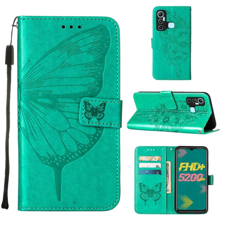 Custodia per telefono in pelle con farfalla goffrata, For Infinix Hot 11