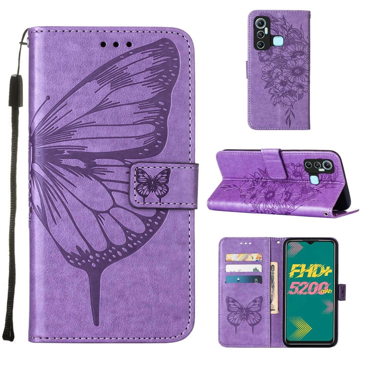 Custodia per telefono in pelle con farfalla goffrata, For Infinix Hot 11
