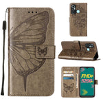 Custodia per telefono in pelle con farfalla goffrata, For Infinix Hot 11