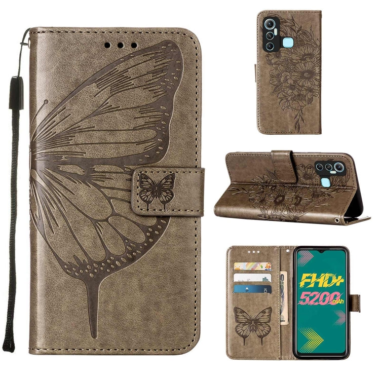 Custodia per telefono in pelle con farfalla goffrata, For Infinix Hot 11