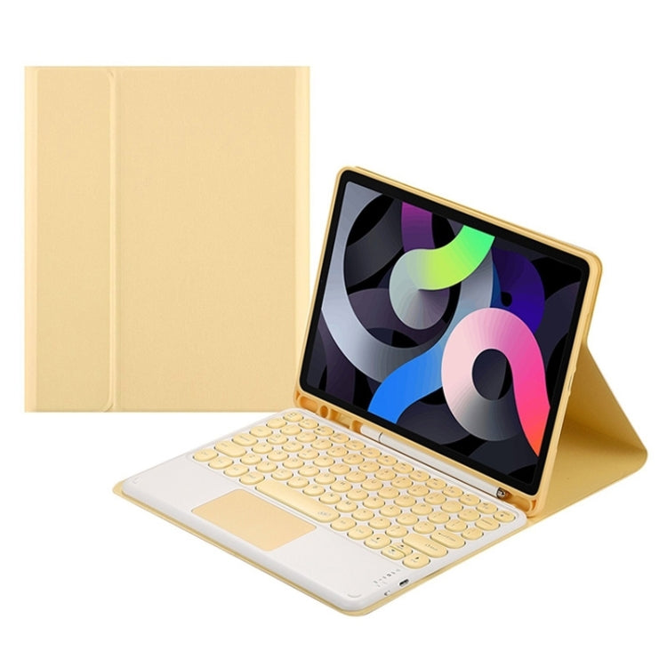 Custodia in pelle per tastiera Bluetooth con cappuccio rotondo con slot per penna e touchpad, For Samsung Galaxy Tab S7, For Samsung Galaxy Tab A7 10.4 2020
