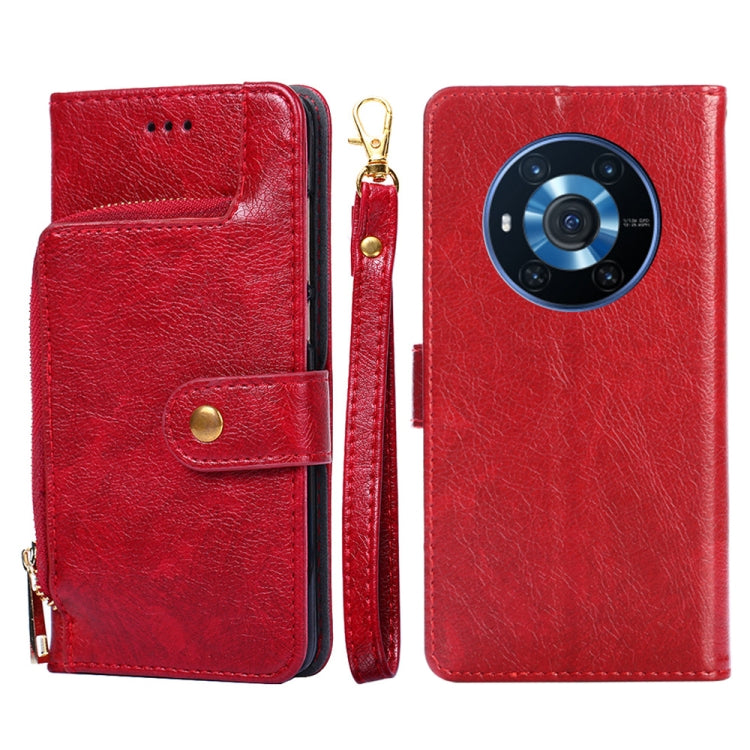 Borsa con cerniera PU + TPU Custodia per telefono in pelle con vibrazione orizzontale, For Honor Magic3, For Honor Magic3 Pro