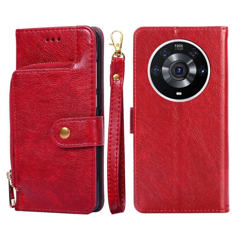 Borsa con cerniera PU + TPU Custodia per telefono in pelle con vibrazione orizzontale, For Honor Magic3, For Honor Magic3 Pro