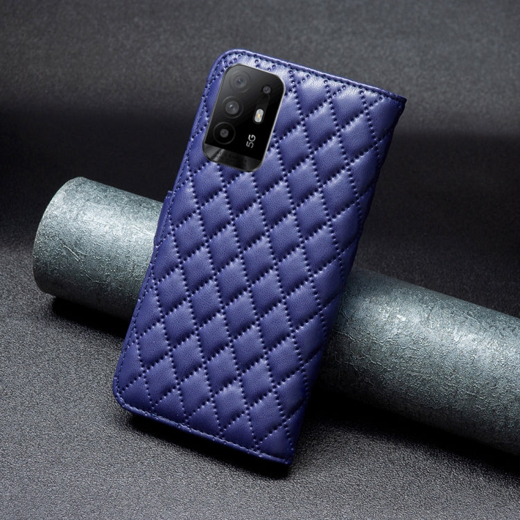 Custodia per telefono a conchiglia in pelle con portafoglio Diamond Lattice, For OPPO A94 5G / Reno5 Z 5G, For OPPO A96 5G / Reno7 Z, For OPPO Find X5 Lite / Reno7 5G, For OPPO Find X5 Pro
