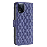 Custodia per telefono a conchiglia in pelle con portafoglio Diamond Lattice, For OPPO Find X5, For OPPO Realme 9 Pro+, For OPPO Realme 9 Pro, For OPPO Realme C21 / C20