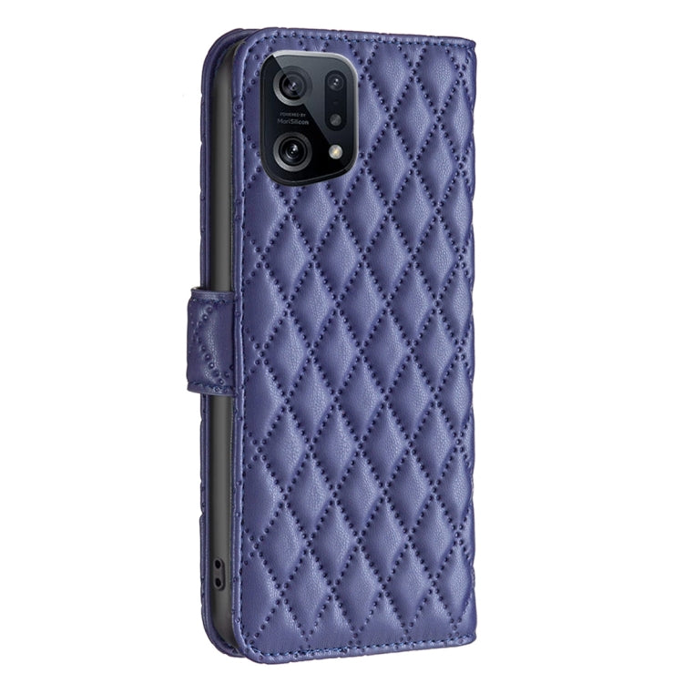 Custodia per telefono a conchiglia in pelle con portafoglio Diamond Lattice, For OPPO Find X5, For OPPO Realme 9 Pro+, For OPPO Realme 9 Pro, For OPPO Realme C21 / C20