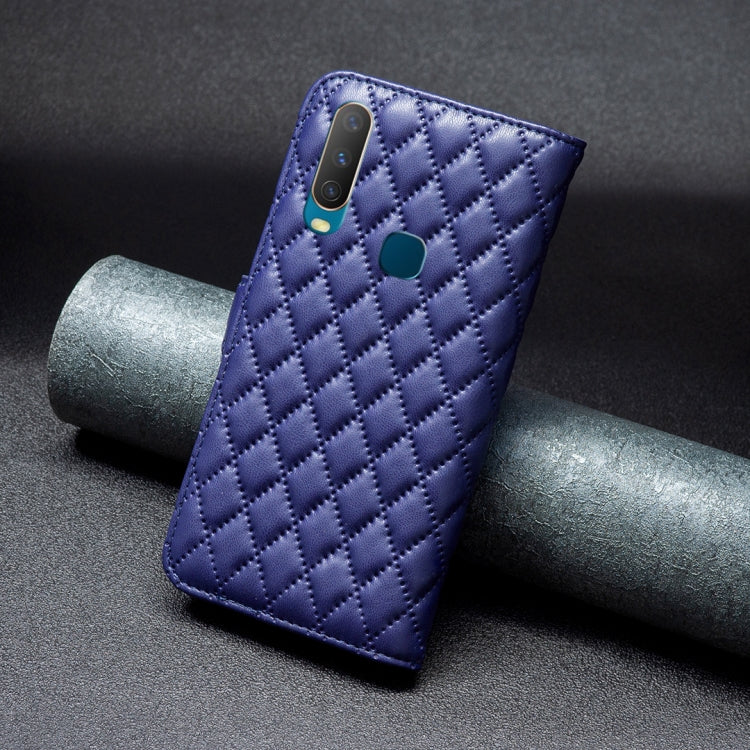 Custodia per telefono a conchiglia in pelle con portafoglio Diamond Lattice, For vivo Y11 / Y15 / Y12 / Y17, For vivo Y15s, For vivo Y20, For vivo Y21 / Y17 / Y21s