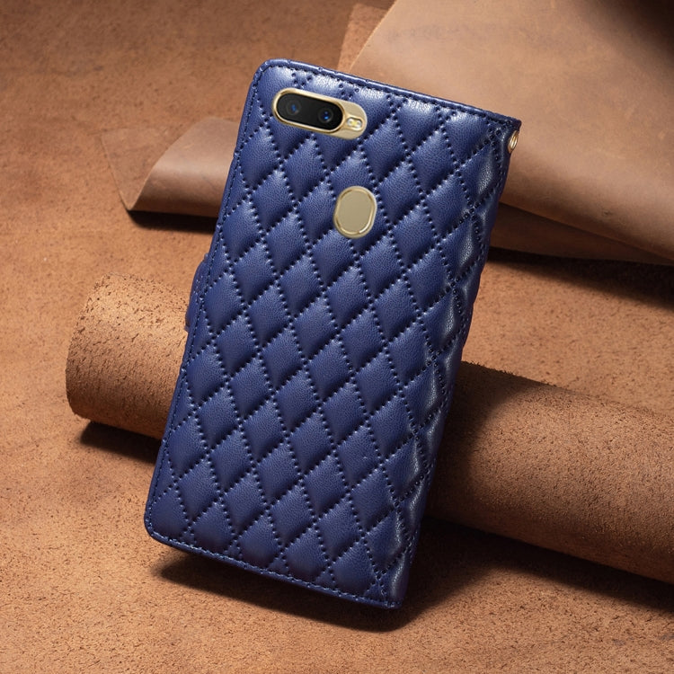 Custodia per telefono a conchiglia in pelle con portafoglio con cerniera Diamond Lattice, For OPPO A7, For OPPO A15, For OPPO A36 4G/A96 4G/A76 4G/Realme 9i, For OPPO A54 4G / A55 5G / A16