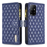 Custodia per telefono a conchiglia in pelle con portafoglio con cerniera Diamond Lattice, For OPPO A94 5G / Reno5 Z 5G, For OPPO A96 5G / Reno7 Z, For OPPO Find X5 Lite / Reno7 5G, For OPPO Find X5 Pro