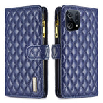 Custodia per telefono a conchiglia in pelle con portafoglio con cerniera Diamond Lattice, For OPPO Find X5, For OPPO Realme 9 Pro+, For OPPO Realme 9 Pro, For OPPO Realme C21 / C20