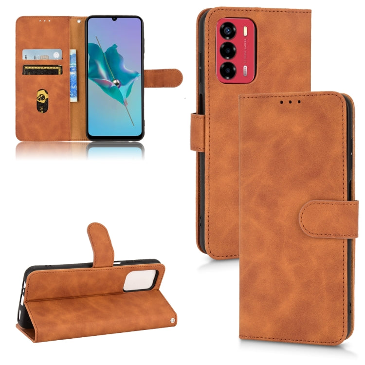 Custodia per telefono in pelle con vibrazione magnetica Skin Feel, For ZTE Blade A72 4G / V40 Vita