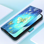 Custodia per telefono in pelle a vibrazione orizzontale con pittura 3D, For iPhone 14, For iPhone 14 Plus, For iPhone 14 Pro