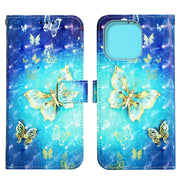Custodia per telefono in pelle a vibrazione orizzontale con pittura 3D, For iPhone 14 Pro Max