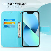 Custodia per telefono in pelle a vibrazione orizzontale con pittura 3D, For iPhone 14 Pro Max