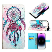 Custodia per telefono in pelle a vibrazione orizzontale con pittura 3D, For iPhone 14 Pro Max