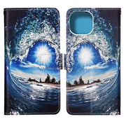 Custodia in pelle a trama piatta verniciata con cordino e slot per schede, portafoglio e supporto, For iPhone 14, For iPhone 14 Plus, For iPhone 14 Pro