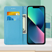 Custodia in pelle a trama piatta verniciata con cordino e slot per schede, portafoglio e supporto, For iPhone 14, For iPhone 14 Plus, For iPhone 14 Pro