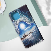 Custodia in pelle a trama piatta verniciata con cordino e slot per schede, portafoglio e supporto, For iPhone 14, For iPhone 14 Plus, For iPhone 14 Pro