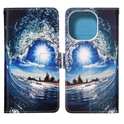 Custodia in pelle a trama piatta verniciata con cordino e slot per schede, portafoglio e supporto, For iPhone 14 Pro Max