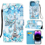 Custodia portafoglio in pelle con slot carte per iPhone 14 Pro Ma