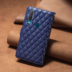 Custodia per telefono a conchiglia in pelle con portafoglio con cerniera Diamond Lattice, For vivo Y11 / Y15 / Y12 / Y17, For vivo Y15s, For vivo Y20, For vivo Y21 / Y17 / Y21s