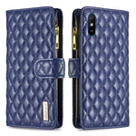 Custodia per telefono a conchiglia in pelle con portafoglio con cerniera Diamond Lattice, For Xiaomi Redmi 9A, For Xiaomi Redmi 9C / 10A / Poco C31, For Xiaomi Redmi 9, For Xiaomi Redmi 10 5G / Note 11E
