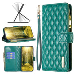 Custodia per telefono a conchiglia in pelle con portafoglio con cerniera Diamond Lattice, For Xiaomi Redmi 9A, For Xiaomi Redmi 9C / 10A / Poco C31, For Xiaomi Redmi 9, For Xiaomi Redmi 10 5G / Note 11E