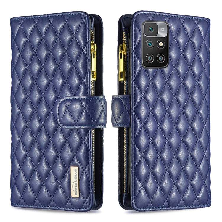 Custodia per telefono a conchiglia in pelle con portafoglio con cerniera Diamond Lattice, For Xiaomi Redmi 10/10 2022/Note 11 4G, For Xiaomi Redmi 10C, For Xiaomi Redmi Note 9 Pro Max, For Xiaomi Redmi Note 9 / 10X 4G