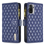 Custodia per telefono a conchiglia in pelle con portafoglio con cerniera Diamond Lattice, For Xiaomi Redmi Note 10 4G / 10S, For Xiaomi Redmi Note 10 Pro/10 Pro Max, For Xiaomi Redmi Note 11 / 11S Global, For Xiaomi Redmi Note 11 Pro/11 Pro 5G Global