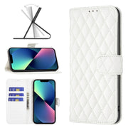 Custodia per telefono a conchiglia in pelle con portafoglio Diamond Lattice, For iPhone 14, For iPhone 14 Pro, For iPhone 14 Pro Max, For iPhone 14 Plus, For iPhone 14 Max