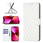 Custodia per telefono a conchiglia in pelle con portafoglio Diamond Lattice, For iPhone 13, For iPhone 13 Pro, For iPhone 13 Pro Max, For iPhone 12 Pro Max