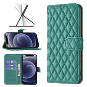 Custodia per telefono a conchiglia in pelle con portafoglio Diamond Lattice, For iPhone 12 mini, For iPhone 12 / 12 Pro, For iPhone12 / 12 Pro, For iPhone 11, For iPhone 11 Pro