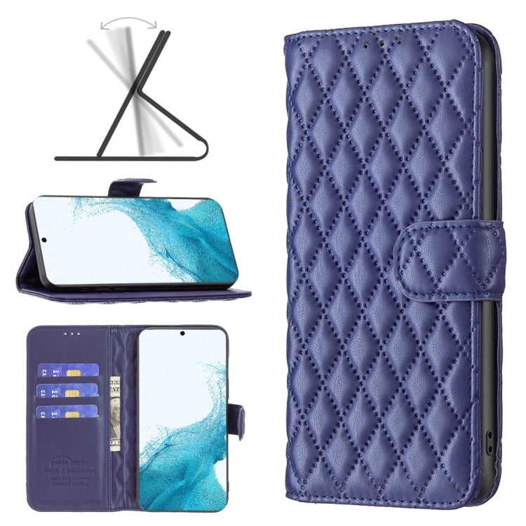 Custodia per telefono a conchiglia in pelle con portafoglio Diamond Lattice, For Samsung Galaxy S22 5G, For Samsung Galaxy S22 Ultra 5G, For Samsung Galaxy S22 Plus 5G, For Samsung Galaxy S21 5G