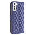 Custodia per telefono a conchiglia in pelle con portafoglio Diamond Lattice, For Samsung Galaxy S22 5G, For Samsung Galaxy S22 Ultra 5G, For Samsung Galaxy S22 Plus 5G, For Samsung Galaxy S21 5G