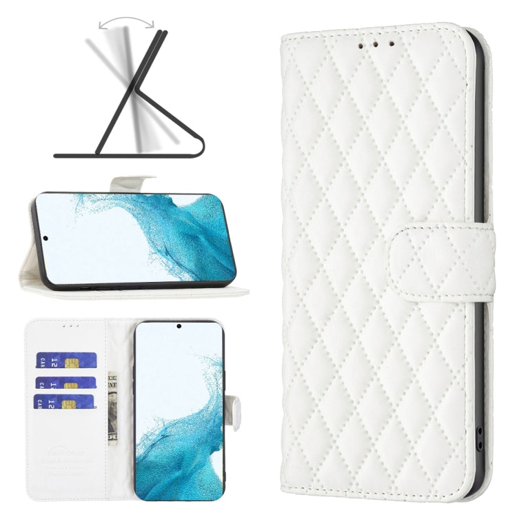 Custodia per telefono a conchiglia in pelle con portafoglio Diamond Lattice, For Samsung Galaxy S22 5G, For Samsung Galaxy S22 Ultra 5G, For Samsung Galaxy S22 Plus 5G, For Samsung Galaxy S21 5G