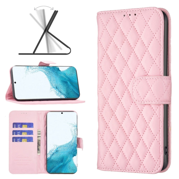 Custodia per telefono a conchiglia in pelle con portafoglio Diamond Lattice, For Samsung Galaxy S22 5G, For Samsung Galaxy S22 Ultra 5G, For Samsung Galaxy S22 Plus 5G, For Samsung Galaxy S21 5G