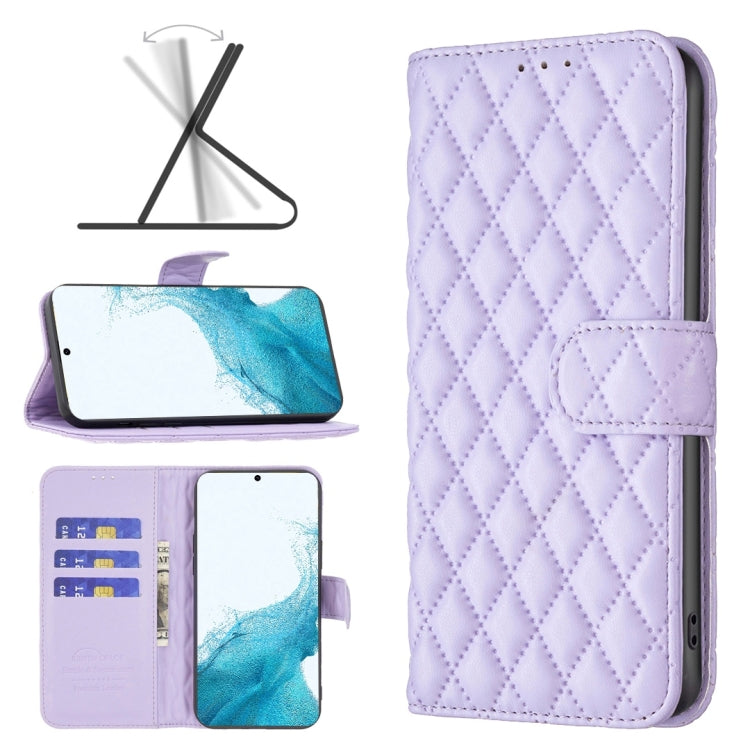 Custodia per telefono a conchiglia in pelle con portafoglio Diamond Lattice, For Samsung Galaxy S22 5G, For Samsung Galaxy S22 Ultra 5G, For Samsung Galaxy S22 Plus 5G, For Samsung Galaxy S21 5G