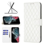 Custodia per telefono a conchiglia in pelle con portafoglio Diamond Lattice, For Samsung Galaxy S22 5G, For Samsung Galaxy S22 Ultra 5G, For Samsung Galaxy S22 Plus 5G, For Samsung Galaxy S21 5G