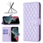 Custodia per telefono a conchiglia in pelle con portafoglio Diamond Lattice, For Samsung Galaxy S22 5G, For Samsung Galaxy S22 Ultra 5G, For Samsung Galaxy S22 Plus 5G, For Samsung Galaxy S21 5G