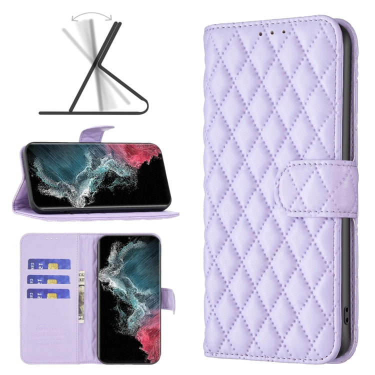 Custodia per telefono a conchiglia in pelle con portafoglio Diamond Lattice, For Samsung Galaxy S22 5G, For Samsung Galaxy S22 Ultra 5G, For Samsung Galaxy S22 Plus 5G, For Samsung Galaxy S21 5G