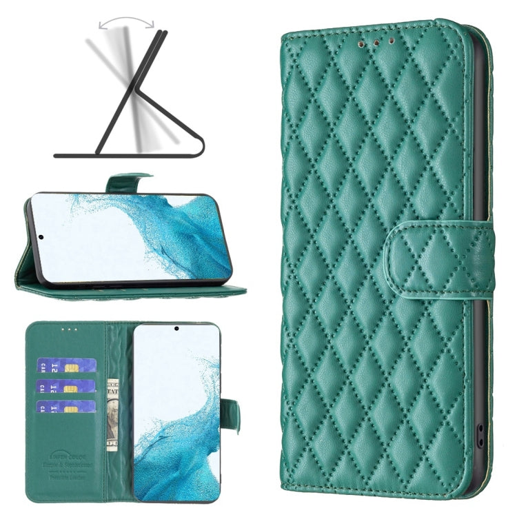 Custodia per telefono a conchiglia in pelle con portafoglio Diamond Lattice, For Samsung Galaxy S22 5G, For Samsung Galaxy S22 Ultra 5G, For Samsung Galaxy S22 Plus 5G, For Samsung Galaxy S21 5G