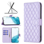 Custodia per telefono a conchiglia in pelle con portafoglio Diamond Lattice, For Samsung Galaxy S22 5G, For Samsung Galaxy S22 Ultra 5G, For Samsung Galaxy S22 Plus 5G, For Samsung Galaxy S21 5G