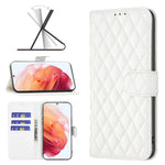 Custodia per telefono a conchiglia in pelle con portafoglio Diamond Lattice, For Samsung Galaxy S22 5G, For Samsung Galaxy S22 Ultra 5G, For Samsung Galaxy S22 Plus 5G, For Samsung Galaxy S21 5G