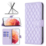 Custodia per telefono a conchiglia in pelle con portafoglio Diamond Lattice, For Samsung Galaxy S22 5G, For Samsung Galaxy S22 Ultra 5G, For Samsung Galaxy S22 Plus 5G, For Samsung Galaxy S21 5G