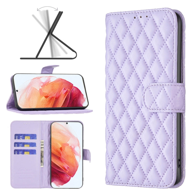 Custodia per telefono a conchiglia in pelle con portafoglio Diamond Lattice, For Samsung Galaxy S22 5G, For Samsung Galaxy S22 Ultra 5G, For Samsung Galaxy S22 Plus 5G, For Samsung Galaxy S21 5G