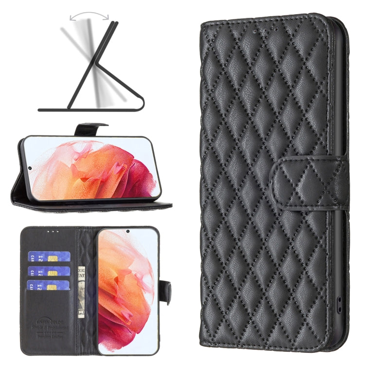 Custodia per telefono a conchiglia in pelle con portafoglio Diamond Lattice, For Samsung Galaxy S22 5G, For Samsung Galaxy S22 Ultra 5G, For Samsung Galaxy S22 Plus 5G, For Samsung Galaxy S21 5G