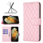 Custodia per telefono a conchiglia in pelle con portafoglio Diamond Lattice, For Samsung Galaxy S21 FE / S21 Lite, For Samsung Galaxy S21 Ultra 5G, For Samsung Galaxy S21 Plus 5G, For Samsung Galaxy S20 5G