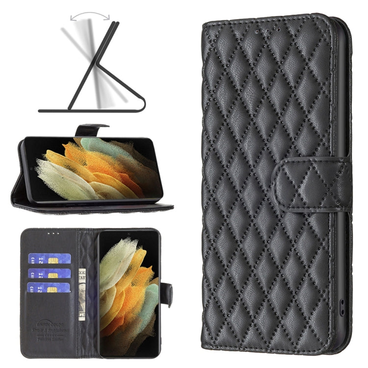 Custodia per telefono a conchiglia in pelle con portafoglio Diamond Lattice, For Samsung Galaxy S21 FE / S21 Lite, For Samsung Galaxy S21 Ultra 5G, For Samsung Galaxy S21 Plus 5G, For Samsung Galaxy S20 5G